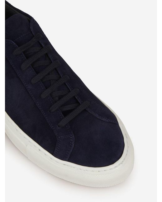 Common Projects Blue Achilles Suede Sneakers for men