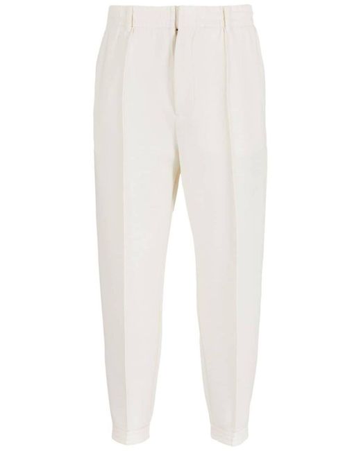 Emporio Armani White Cotton Trousers for men