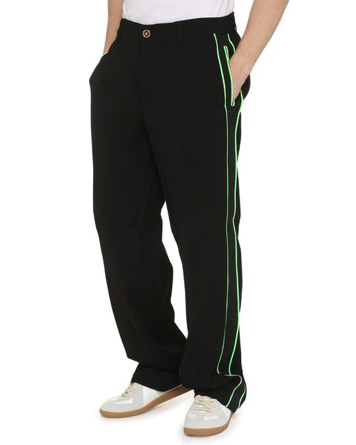 Versace Black Logoed Side Stripes Track-pants for men