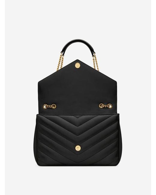 Saint Laurent Black Loulou Large Matelassé Bag