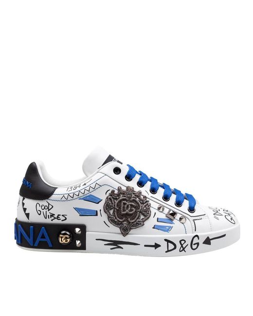 Dolce & Gabbana Blue Sneakers From The Portofino Line for men