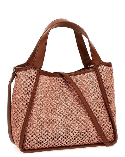 Buy Stella Mccartney Logo Print Mini Camera Sling Bag with Detachable Strap, Brown Color Women