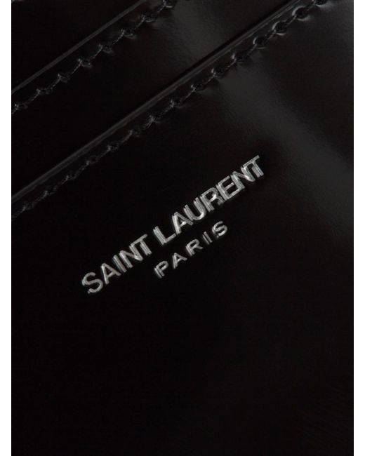 Saint Laurent White Paris Leather Card Holder for men