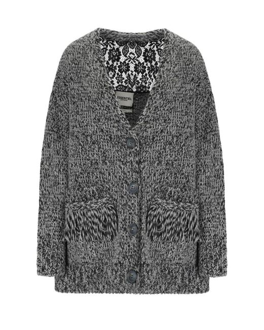 Essentiel Antwerp Gray Inlace Cardigan