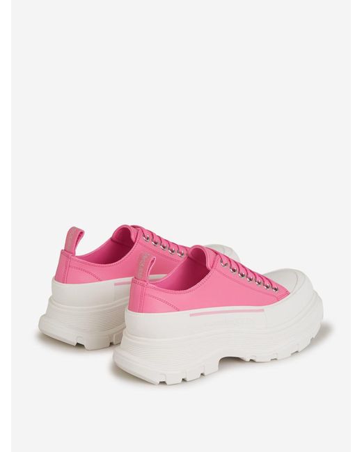 Alexander McQueen Pink Smooth Leather Sneakers