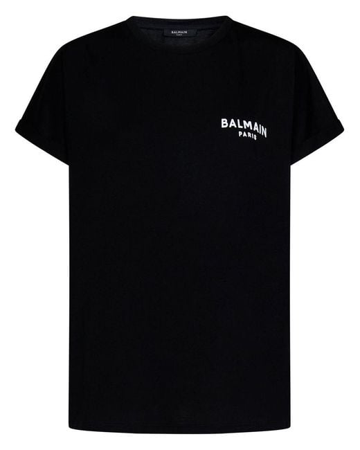 Balmain Black Cotton Crew-Neck T-Shirt