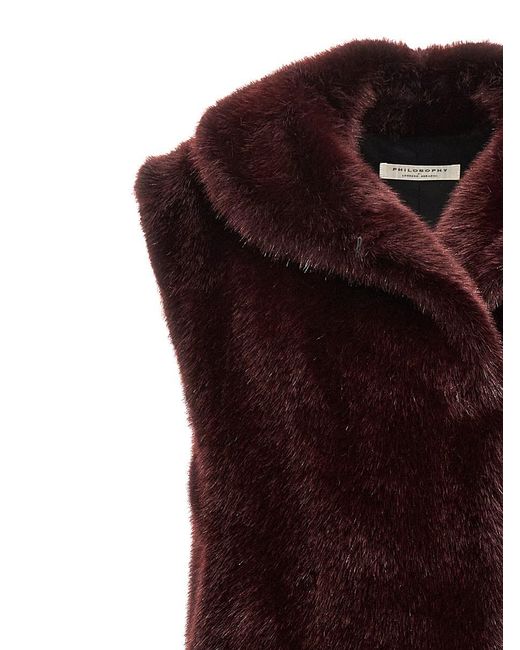 Philosophy Di Lorenzo Serafini Purple Extra Long Faux Fur Vest