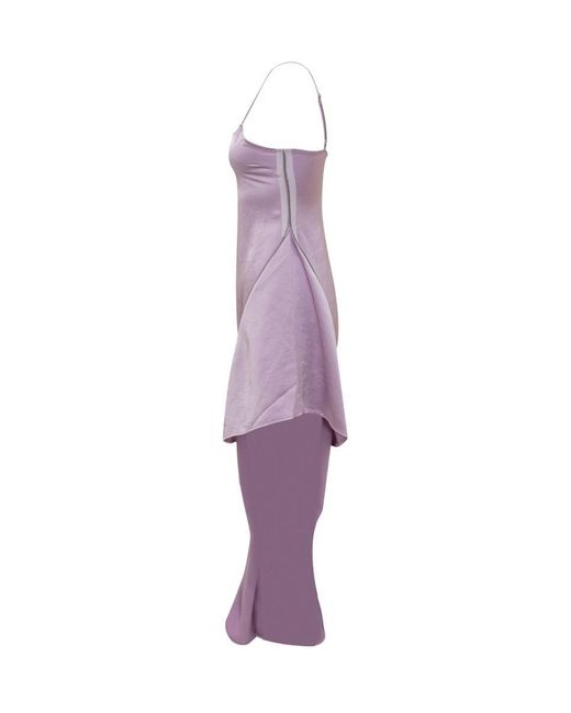 J.W. Anderson Purple Asymmetrical Zip Dress