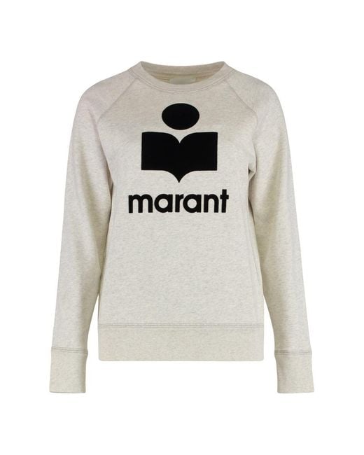 Isabel Marant White Millyny Cotton Blend Crew-Neck Sweatshirt