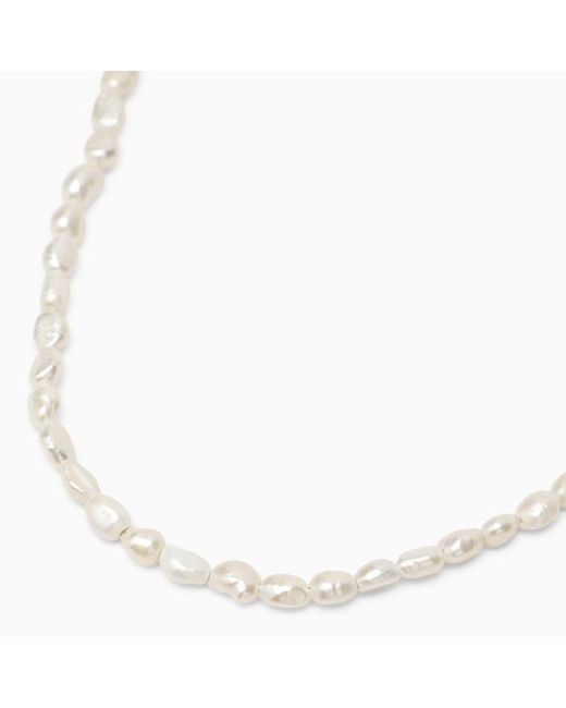 Emanuele Bicocchi Metallic Baroque Pearl Necklace for men