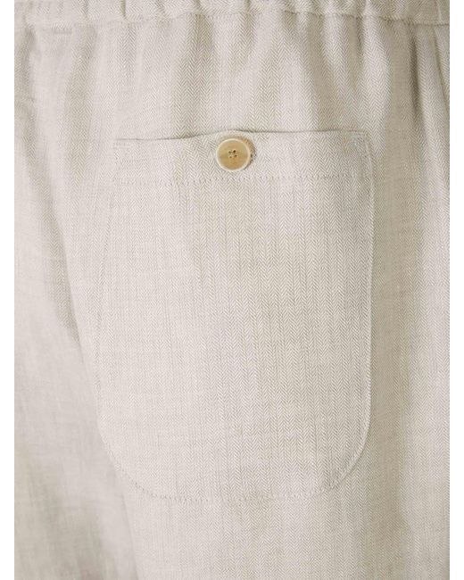 Etro Natural Linen Formal Trousers for men