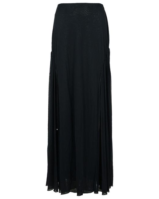 Lanvin Black 'Flared' Viscose Blend Skirt