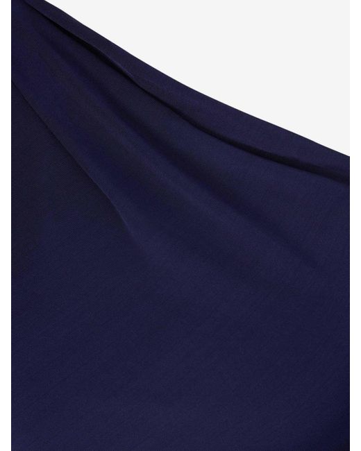 Safiyaa Blue Asymmetrical Midi Dress