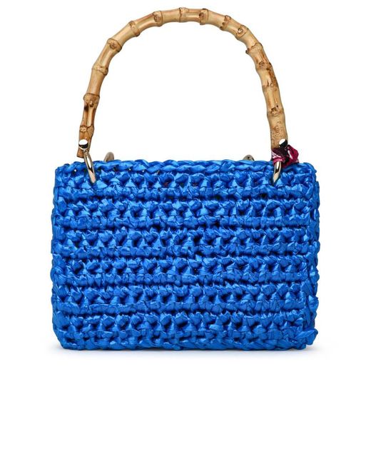 Chica Light Blue Raffia Meteor Bag