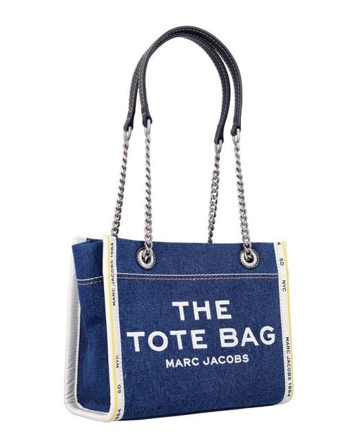 Marc Jacobs Blue The Denim Chain Small Tote Bag