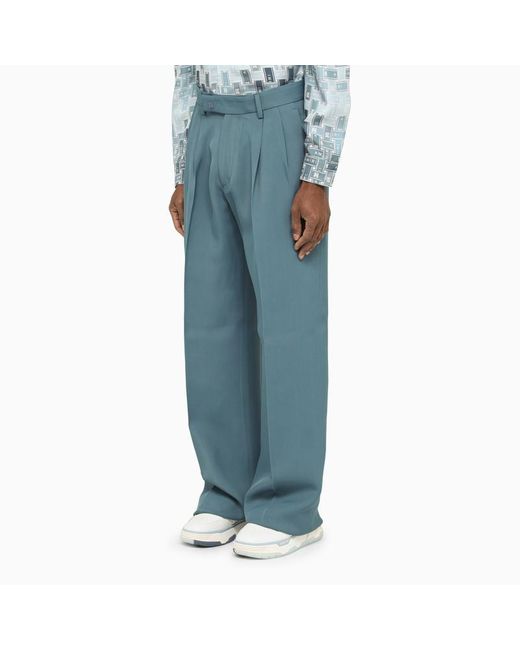 Amiri Blue Viscose Trousers for men
