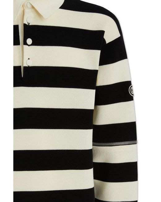 Gucci Black Striped Polo Shirt for men