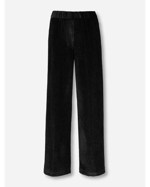 Peserico Black Wide Leg Corduroy Pants