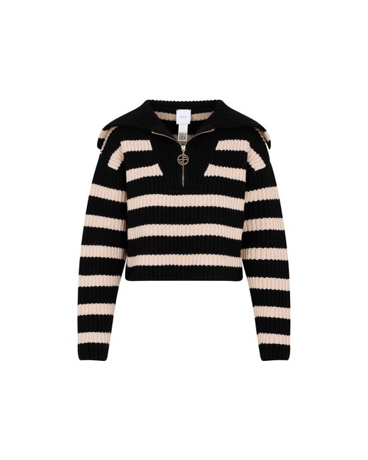 Patou Wool Sailor Collar Sweater in Black Lyst