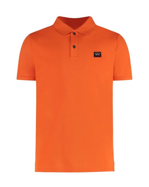 Paul & Shark Orange Cotton-Piqué Polo Shirt for men