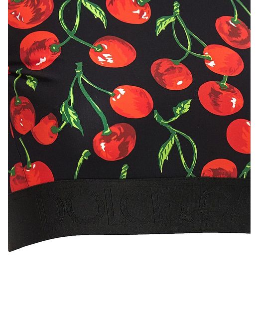 Dolce & Gabbana Red Long Sleeve Crop Top