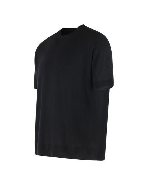 Moncler Black Short Sleeve Sweater for men