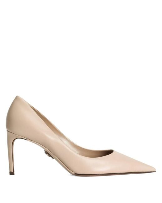 Dolce & Gabbana Natural 80Mm Pointed-Toe Leather Pumps