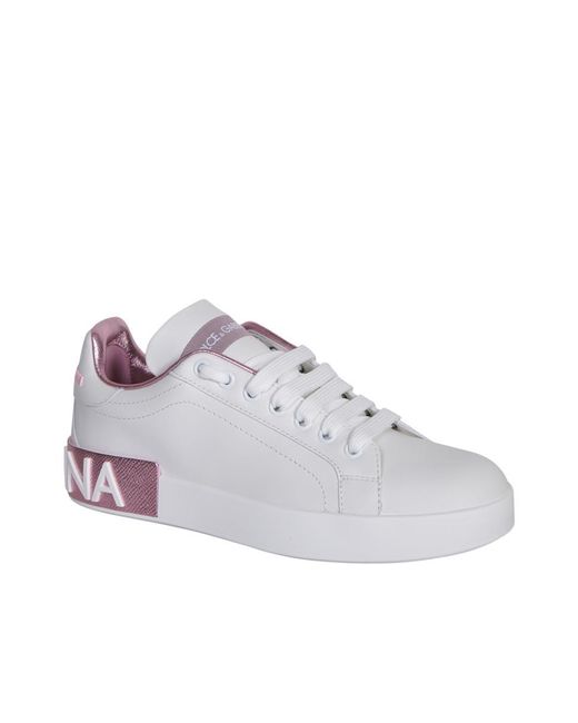 Dolce & Gabbana Portofino White/pink Sneakers