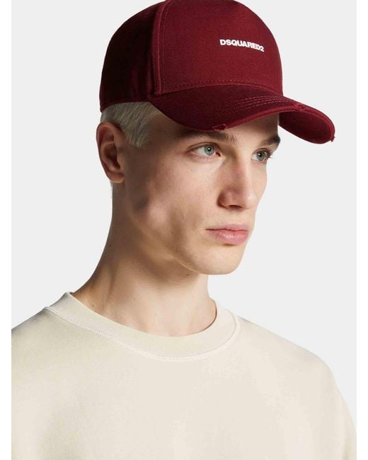 DSquared² Red Baseball Cap for men