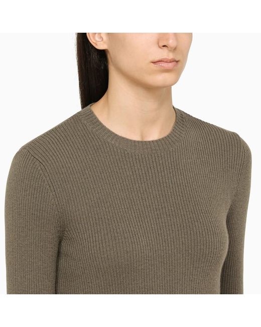 Our Legacy Brown Grey Wool Crew Neck Pullover