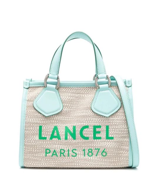 Lancel Blue S Zip Tote Bags