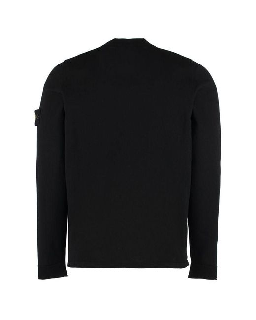 Stone Island Black Cotton Crew-neck Sweater for men