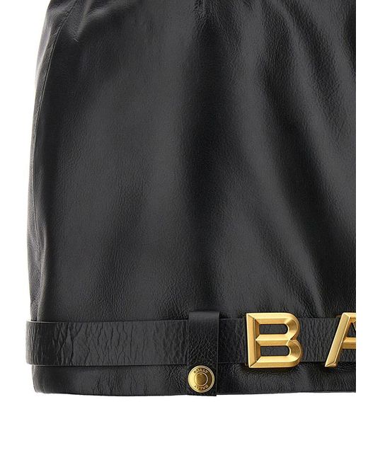 Bally Black Leather Mini Skirt Skirts