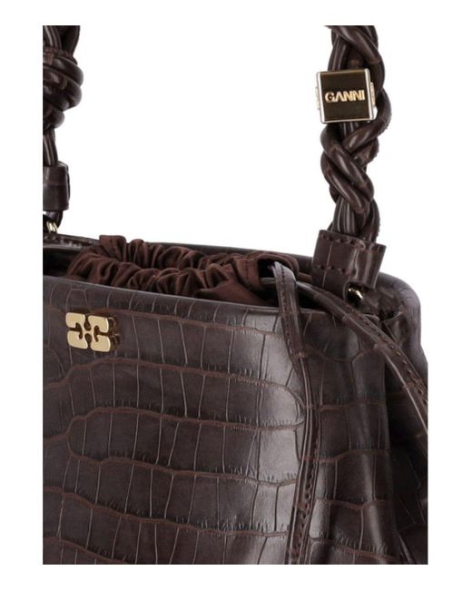 Ganni Black Bou Bucket Bag