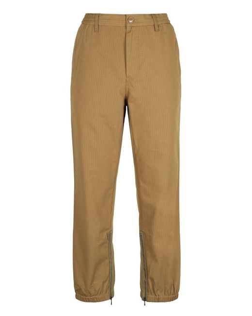 Gucci Natural Side Stripe Cotton Trousers for men