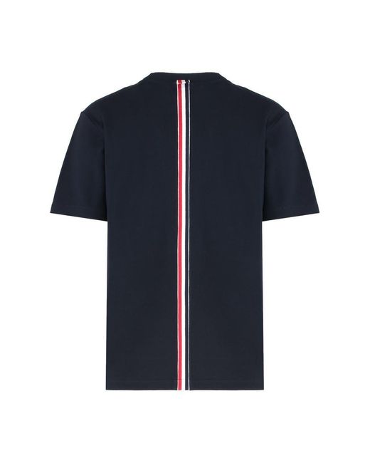 Thom Browne Blue Cotton Crew-neck T-shirt