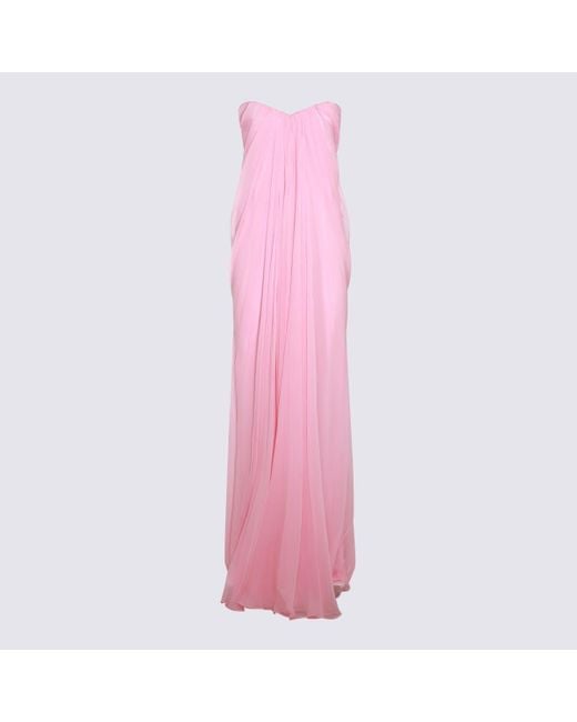 Alexander McQueen Pink Silk Dress