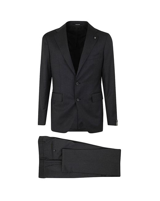 Boglioli Black Micro Houndstooth Trouser Suit Clothing for men