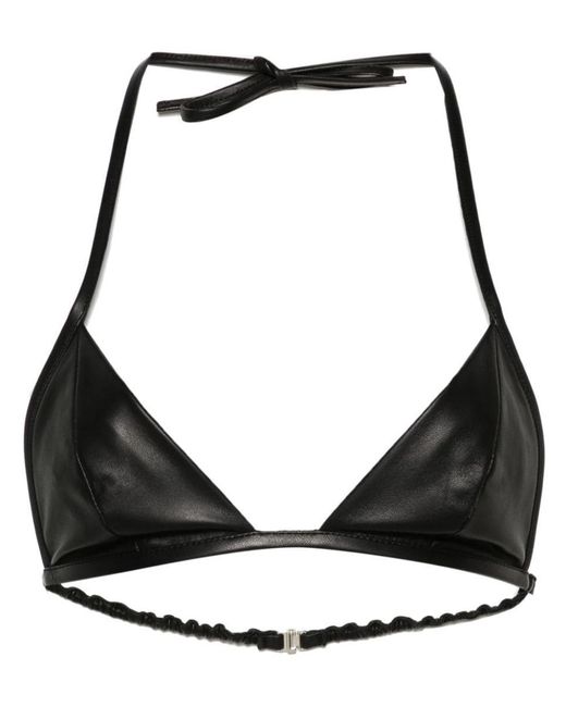 Rick Owens Black Leather Triangle Top