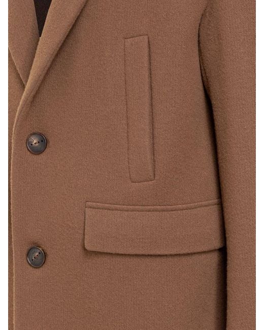 Hevò Brown Hevo Coat With Pockets for men