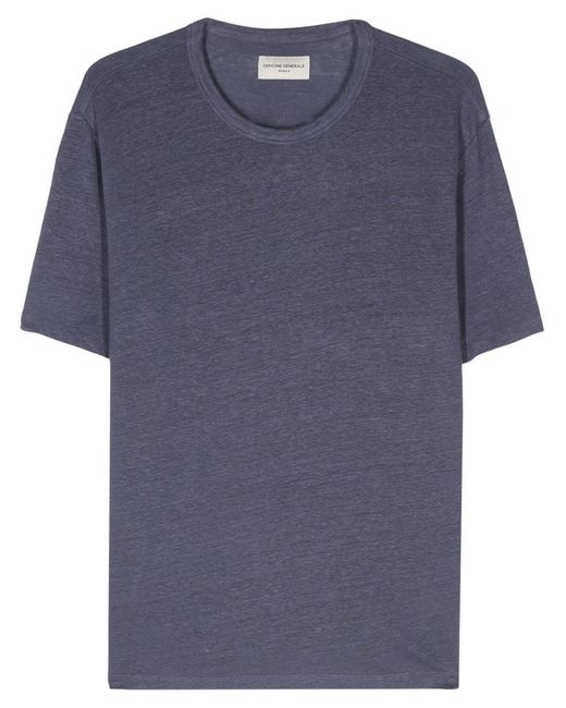 Officine Generale Blue Mélange Shortsleeved T-shirt for men