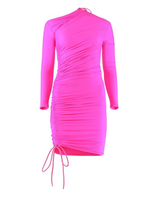Balenciaga Pink Draped Mini Dress