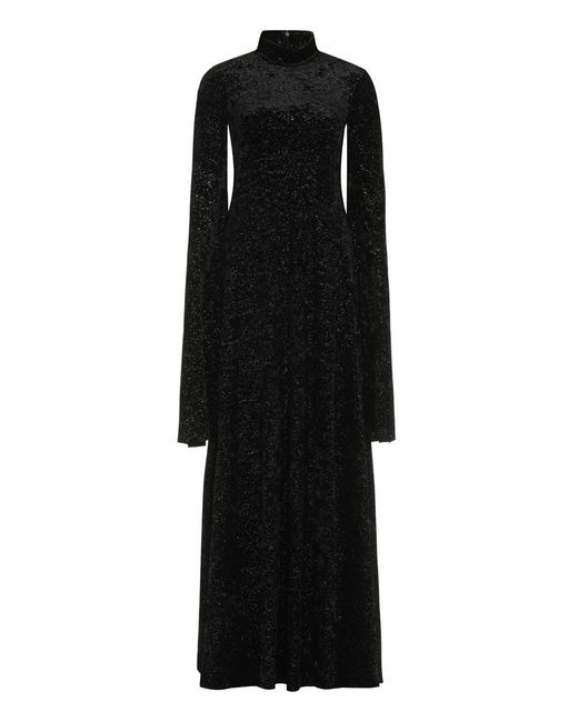 Balenciaga Black Velvet Maxi Dress