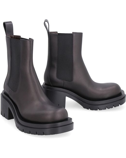 Bottega Veneta Black Lug Leather Boots