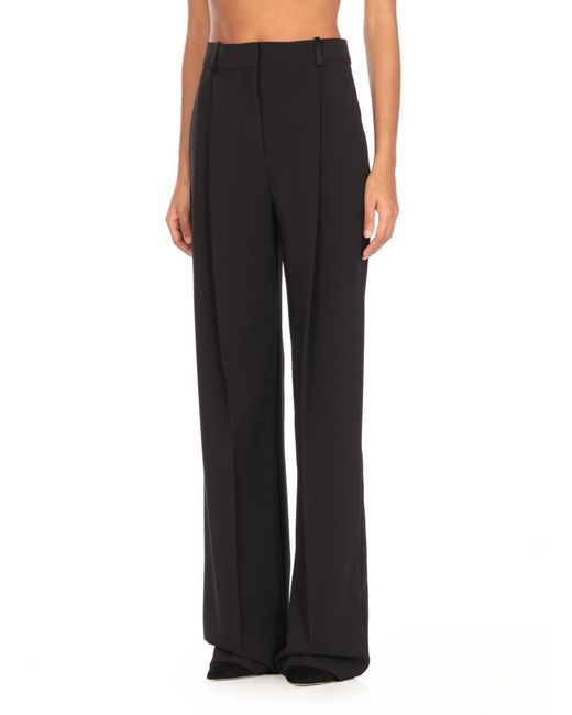 Elisabetta Franchi Black Crêpe Pants With Tailored Silhouette