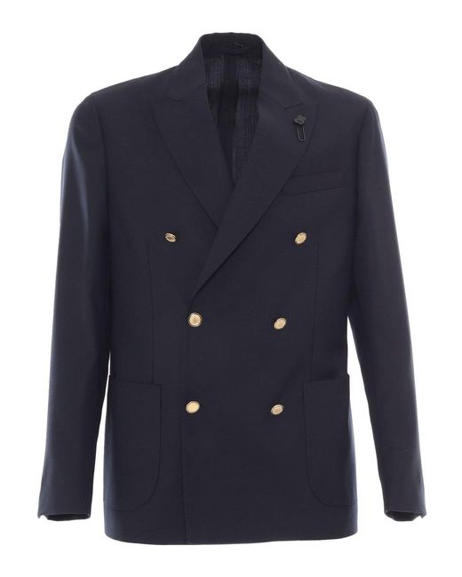 Lardini Blue Single-Breasted Jacket for men