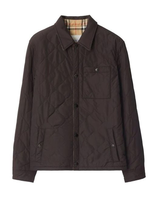 Burberry Black Reversible Quilted Nylon Coat Clothing for men