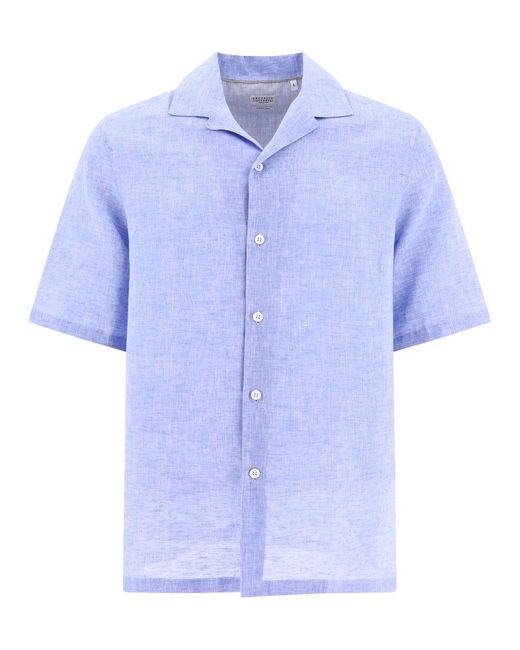 Brunello Cucinelli Blue Shirts for men