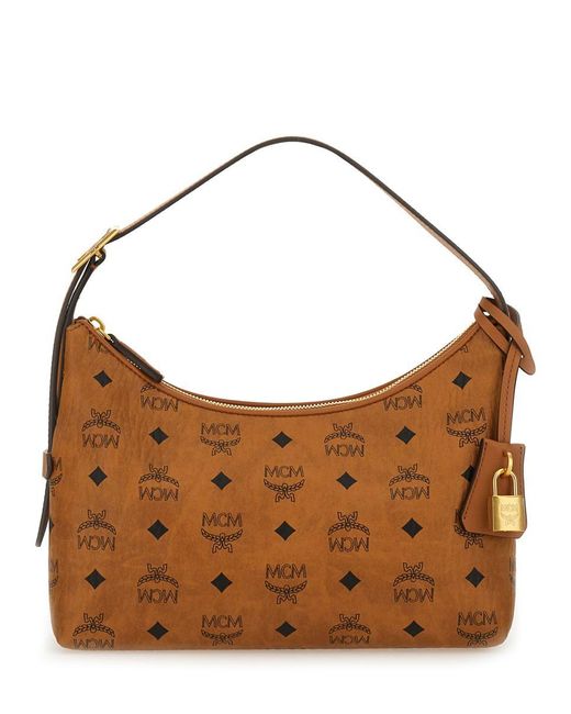 MCM Brown "Aren Visetos" Bag