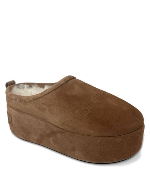 Balenciaga Brown Alaska Platform Slippers